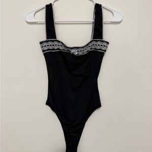 Princess Polly Black and Gray Bodysuit